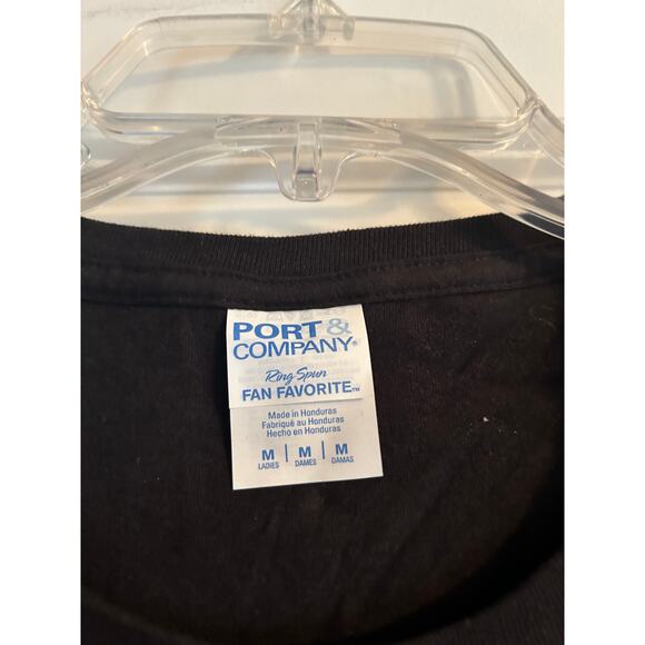 NWOT Port & Company Support Our Troops Black Short Sleeve T Shirt Heart Size M - Picture 3 of 4